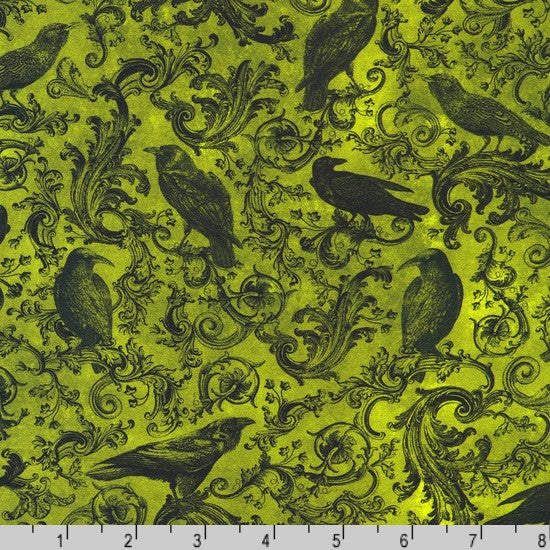 Ravenwood - Damask Ravens Acid Lime