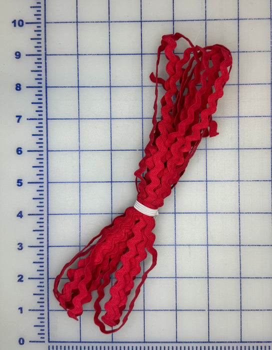 Light Red 1/4" Ric Rac 5 Yard Piece