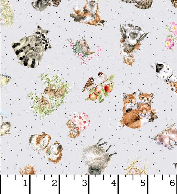 Together is Better - Tossed Animals Soft Grey