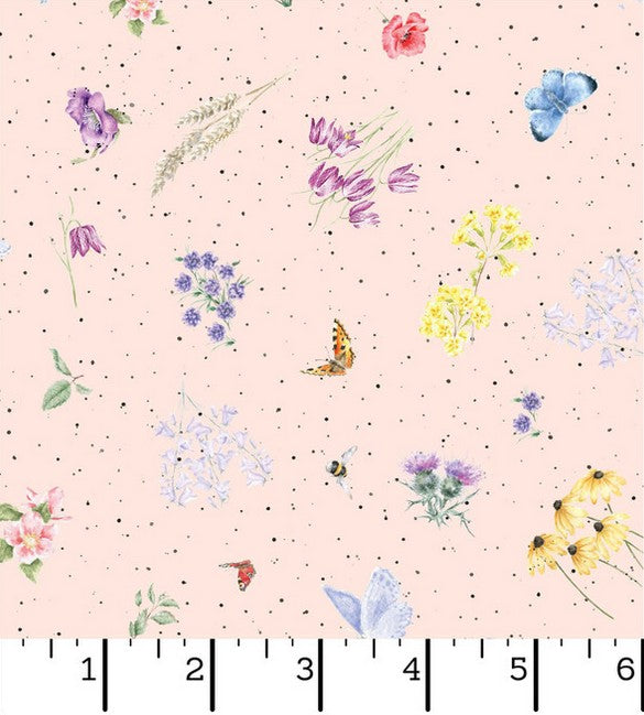 Together is Better - Flowers & Butterflies Pale Pink