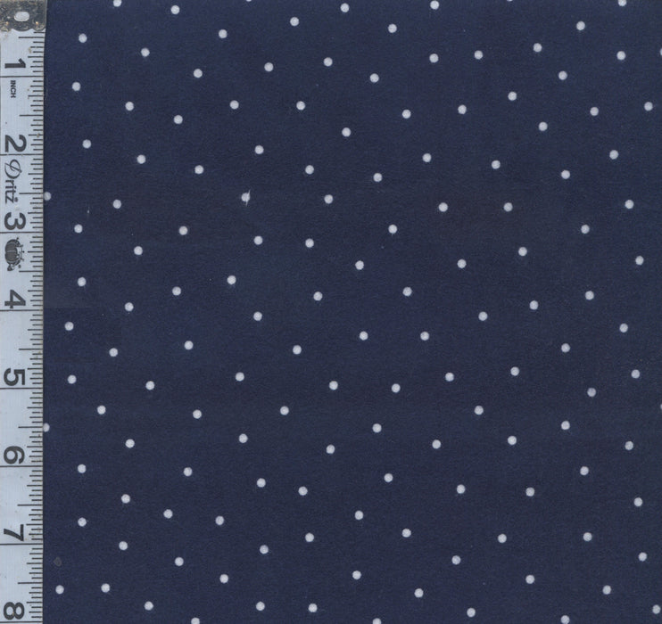 KB Basics Flannel - Small Dot Navy/White