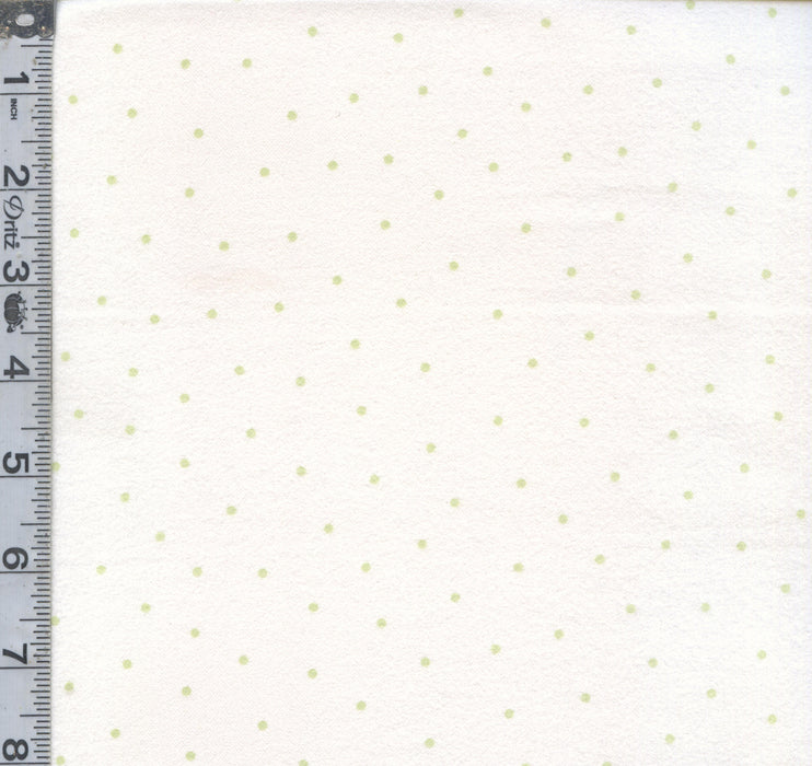 KB Basics Flannel - Small Dot White/Soft Green