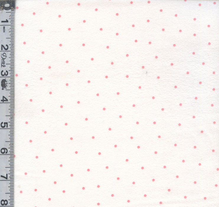 KB Basics Flannel - Small Dot White/Pink