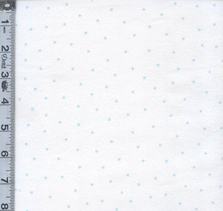 KB Basics Flannel - Small Dot White/Aqua