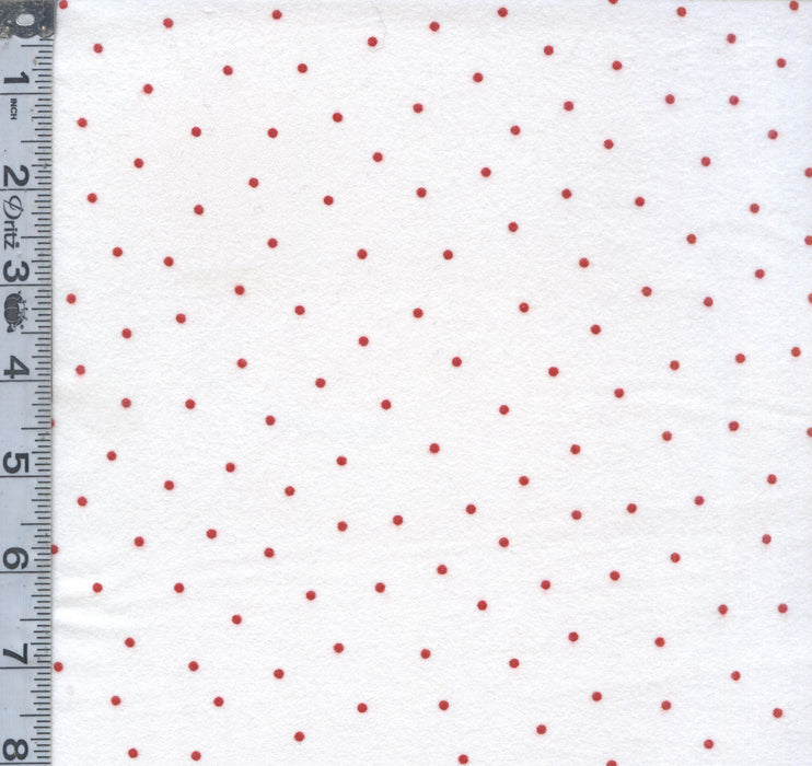 KB Basics Flannel - Small Dot White/Red