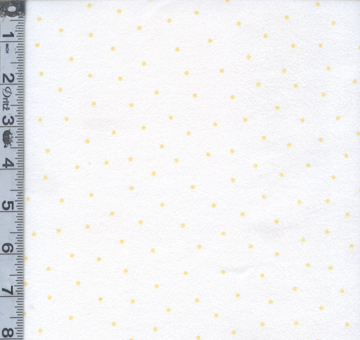 KB Basics Flannel - Small Dot White/Yellow
