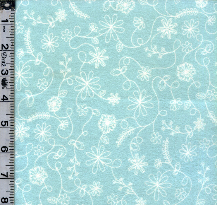 KB Basics Flannel - Swirl Floral Aqua