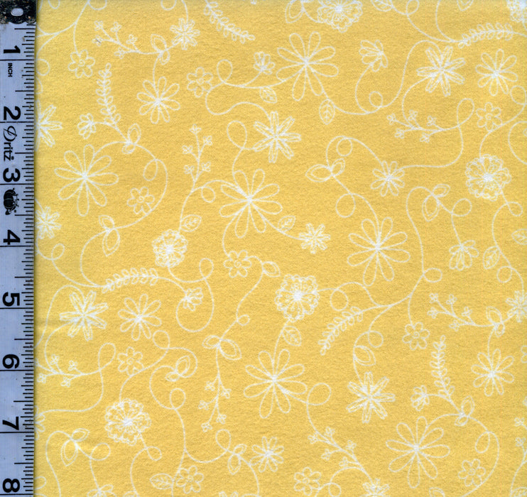 KB Basics Flannel - Swirl Floral Yellow