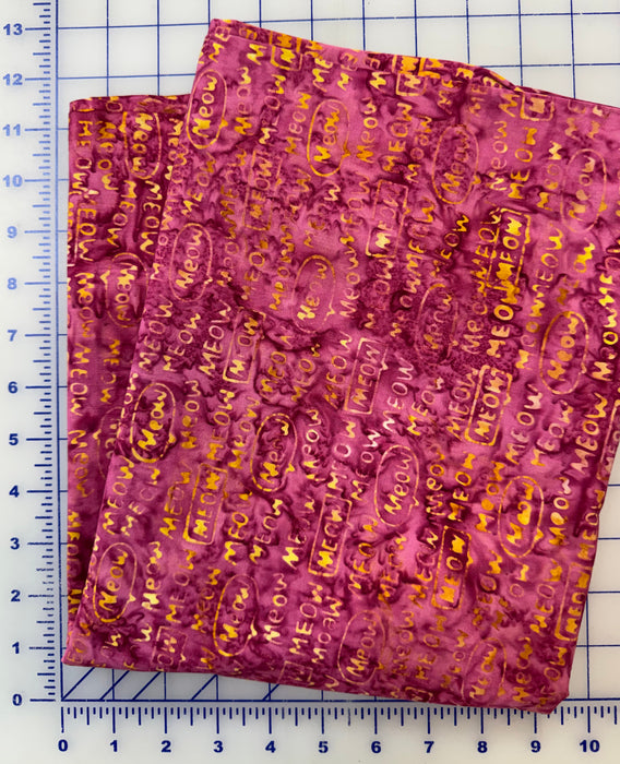 Meow Meow Batiks 1-1/3 Yard Piece