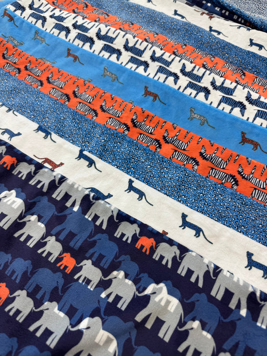 Orange & Navy Jungle Minky Quilt