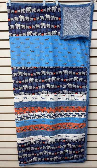 Orange & Navy Jungle Minky Quilt