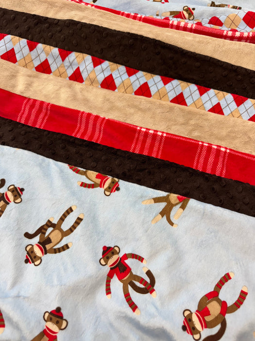 Sock Monkey Minky Quilt