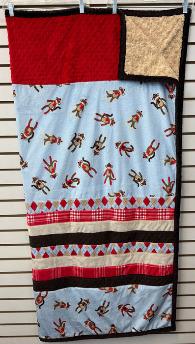 Sock Monkey Minky Quilt