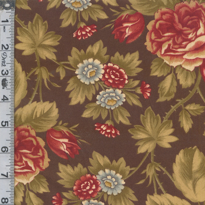 Rosewood 108" Wide - Florals Brown