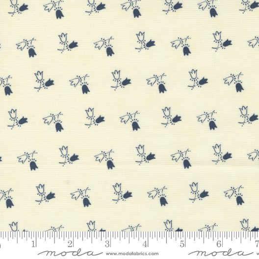 Primitive Gatherings Shirtings - Blue Flower Cream