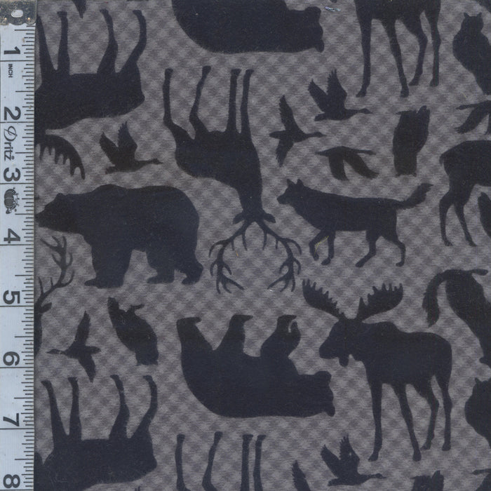 Northwood Flannel - Woodland Animals Gray