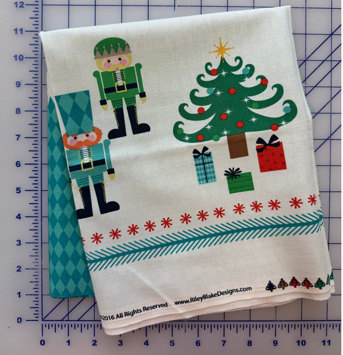 Nutcracker Christmas Teal 7/8 Yard Piece