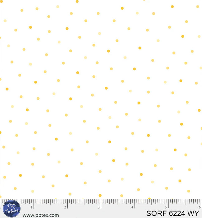 Sorbet Flannel - Pin Dots White Yellow