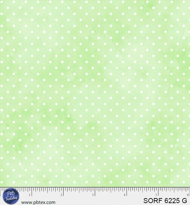 Sorbet Flannel - Pin Dots Green