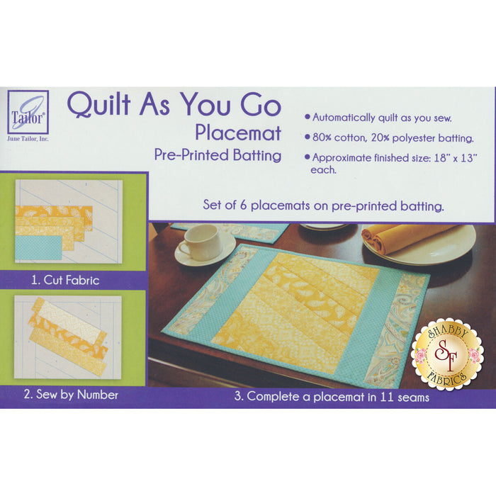 Quilt As You Go Placemat Pre-Printed Batting