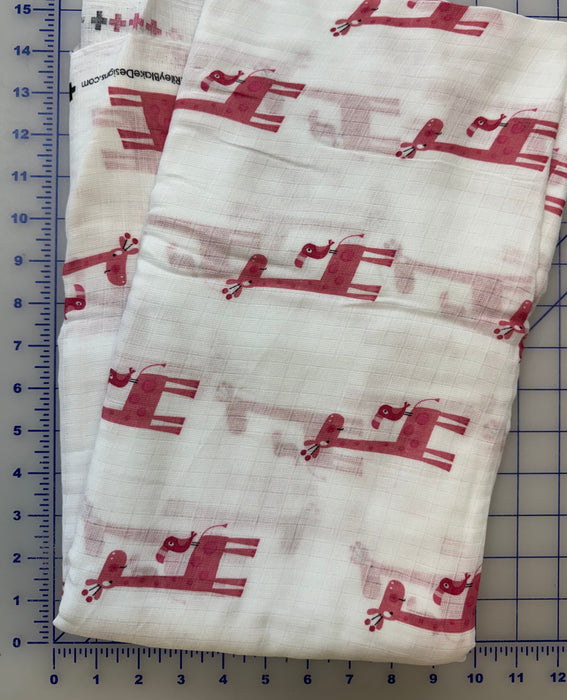 Pink Giraffe 56/58" Double Gauze 3 Yard Piece