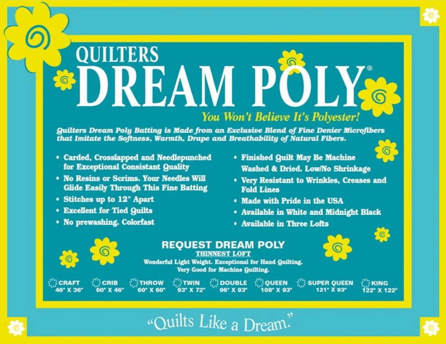 Quilter's Dream Poly Request Batting White Crib