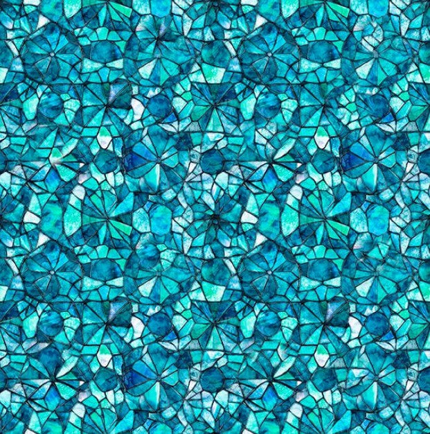Mosaic Blooms - Blender Turquoise