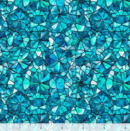 Mosaic Blooms - Blender Turquoise