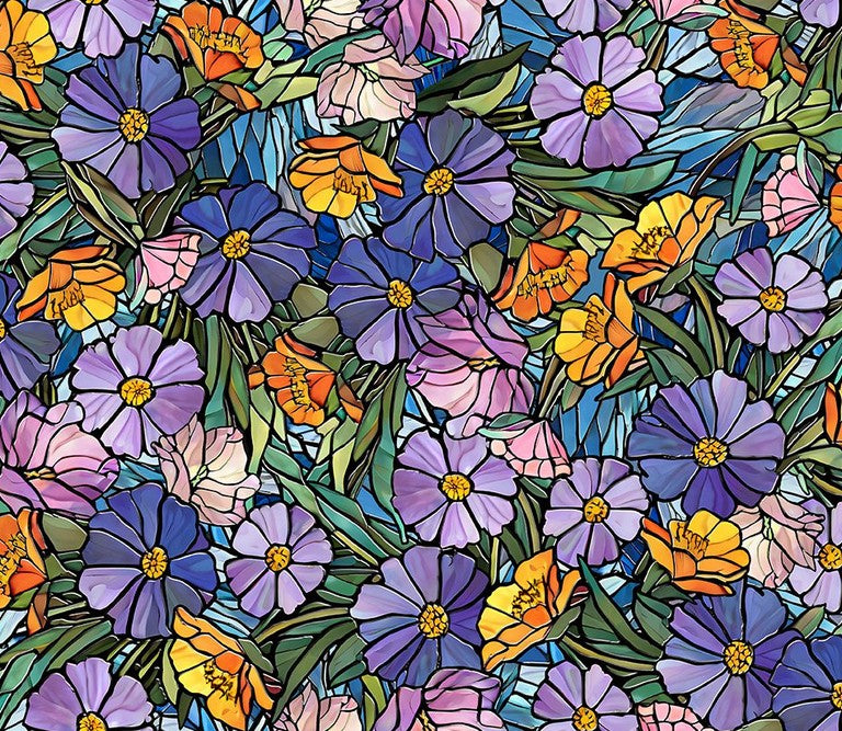 Sunlit Bears - Stained Glass Floral Multi