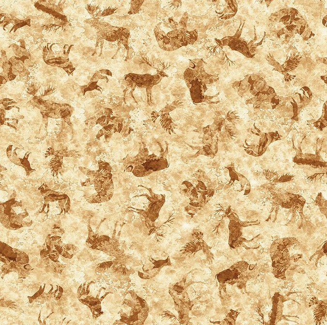 Mountain Splendor - Animal Silhouettes Tan