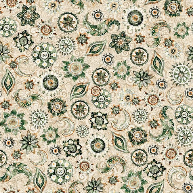 Mountain Splendor - Floral & Paisley Tan