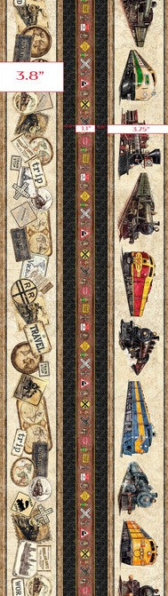 Steam & Steel - Train Border Stripe Multi