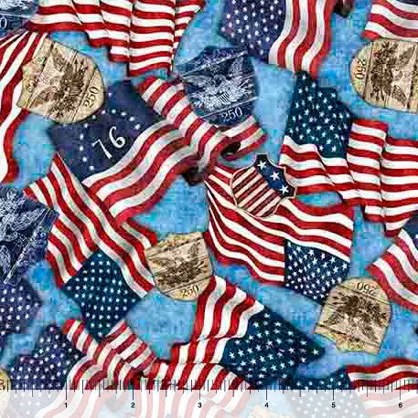 1776 - American Flag & 250 Crest Blue