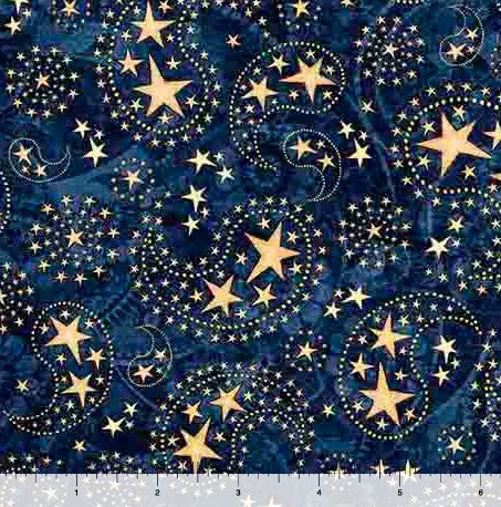 1776 - Paisley & Stars Dk. Navy