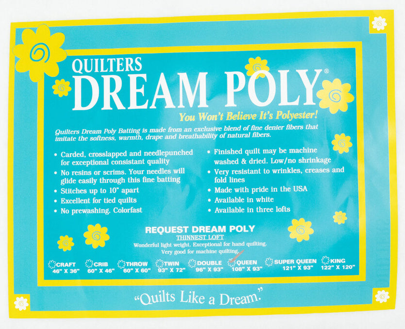Quilter's Dream Poly Request Batting White Queen