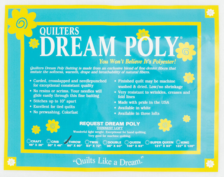 Quilter's Dream Poly Request Batting White Throw