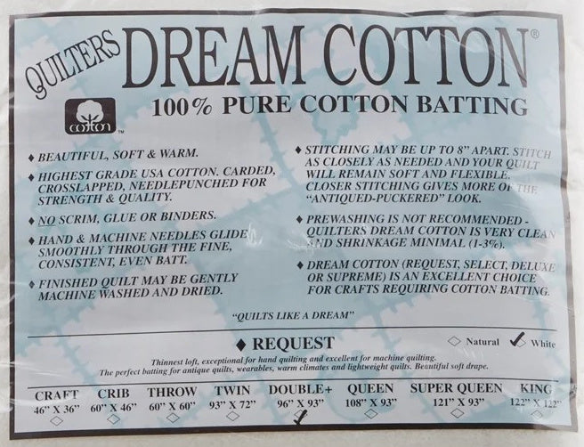 Quilter's Dream Cotton Request White Batting - Double