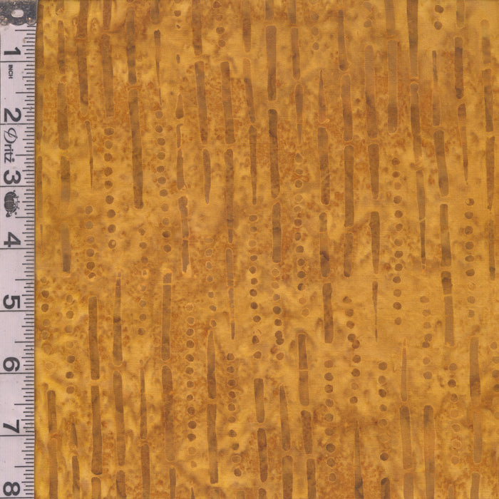 Elementals Batiks - Dot Stripes Turmeric