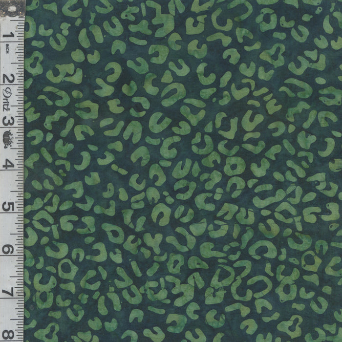 Elementals Batiks - Leopard Print Sea Green