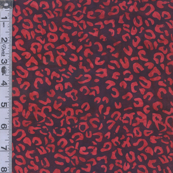 Elementals Batiks - Leopard Print Bing Cherry