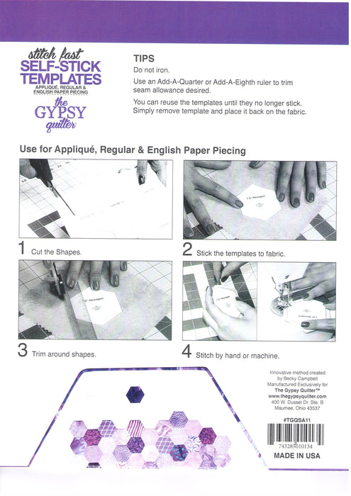 1-1/2" Hexagon Self-Stick Templates