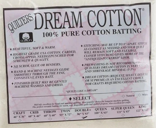 Quilter's Dream Cotton Select Natural Batting - Double