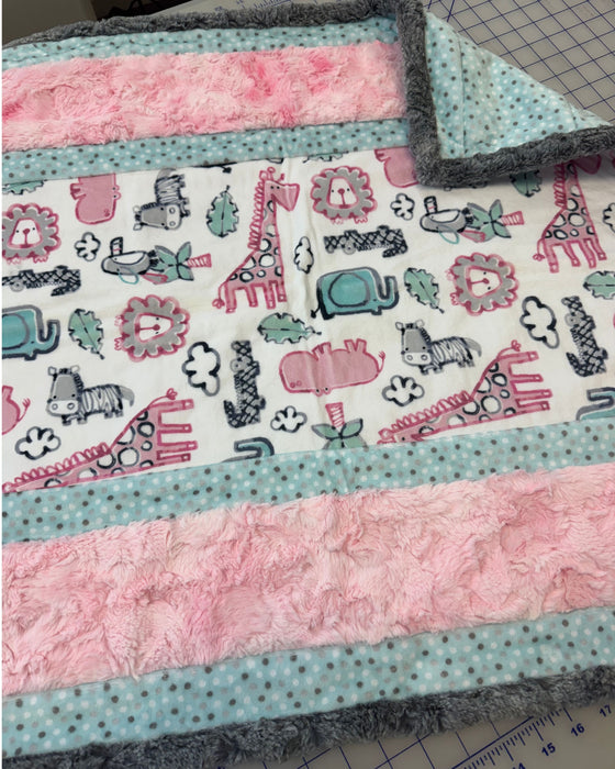 Pink & Turquoise Jungle Cuddle Quilt