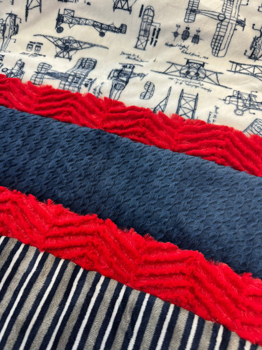 Navy Planes Cuddle Quilt