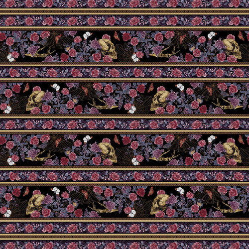 Bones Collection - Floral Skull Stripe 11" Remnant