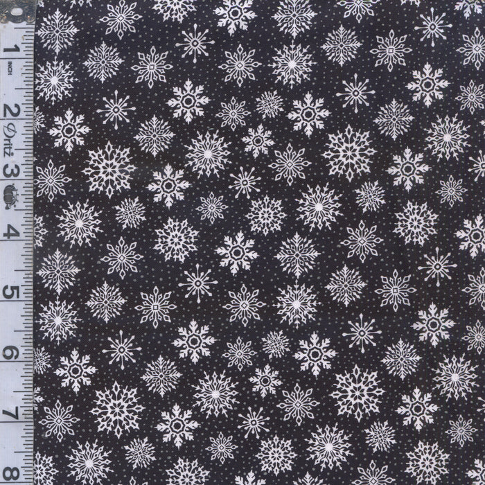 Snowy Tidings - Snowflakes Black