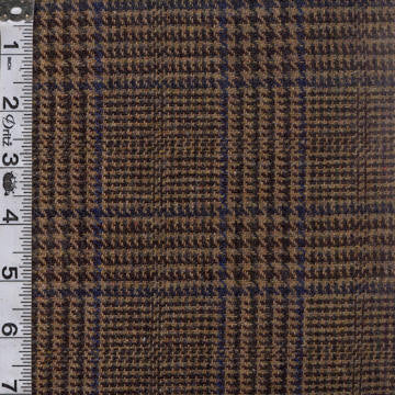 100% Wool Houndstooth Plaid - Cobblestone