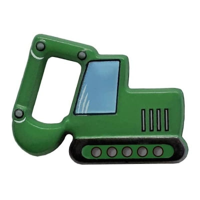 Novelty Button - 28mm Excavator Green