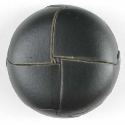 Genuine Leather Button - 20mm Black