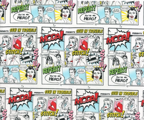 Super Heroes Panel - Canvas Comic Blocks White